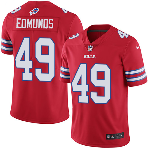 Nike Bills #49 Tremaine Edmunds Red Youth Stitched NFL Limited Rush Jersey - Click Image to Close